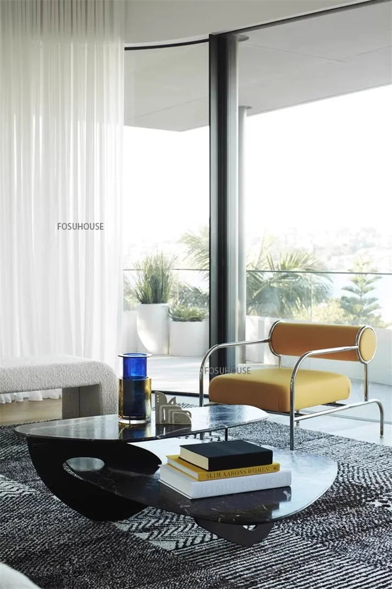 Modern Simple Living Room Chair Nordic Designer Stainless Steel Single Sofa Chair Bedroom Leisure Backr Armchair Home Furniture