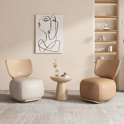 Log sofa chair Nordic living room single chair Fabric low stool Balcony casual back chair