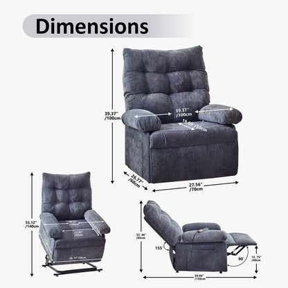 Redlife Power Lift Reliner Chair for Elderly Ergonomic Reliner Sofa w/ 3 Motor Power Adjustable Position for Living Room Bedroom