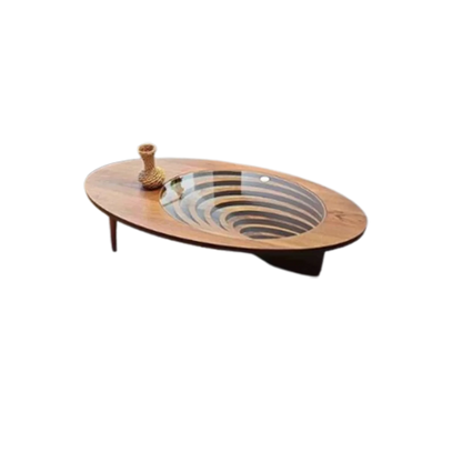 Table basse marron de Style moderne, bois naturel, gain de place, Tables basses de luxe uniques, meubles Per La Casa Saldi