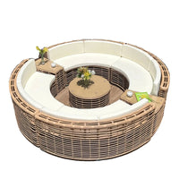 Outdoor rattan sofa courtyard open-air combination seat imitation rattan outdoor garden leisure balcony