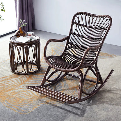 Modern Rattan Swing Chair Multi-Scene Recliner Living Room Balcony Lazy Sofa Vacation Rental Portable Leisure Seat