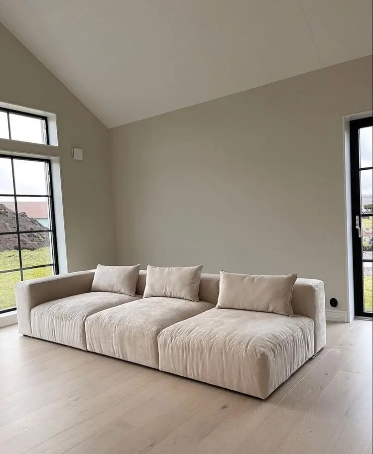Minimalist Multi-Seat Leather Sectional Sofa Combination Modern Simple Living Room Sofas First Layer Cowhide L Shade Sofa Set