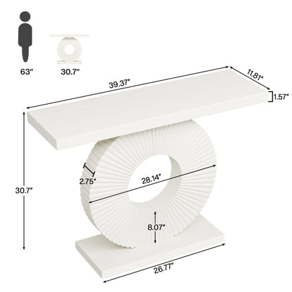 Tribesigns Modern Console Table with Geometric Base, 40 inch Wood Entryway Table Sofa Table Narrow Long Table
