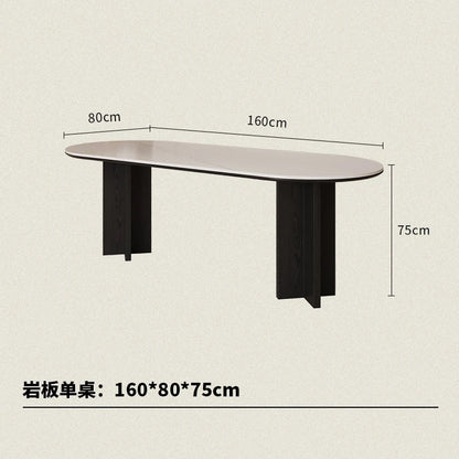 HTT oval dining table and chairs retro living room modern light luxury dining room rock slab home accessories