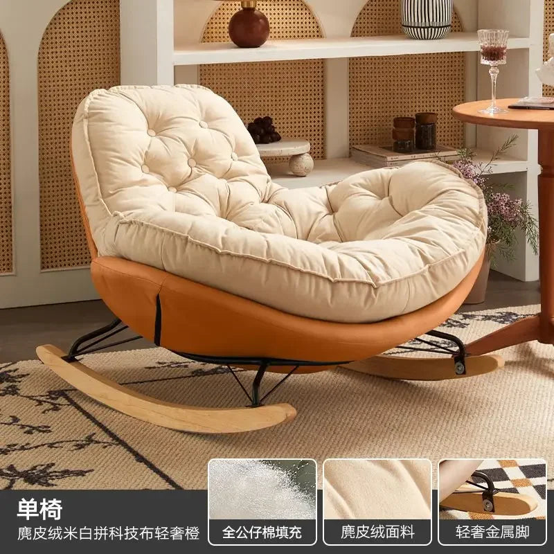 Thickened Penguin Rocking Chair Balcony Sofa Home Bedroom Leisure Chair Wide