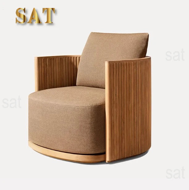 nvModern Simple Courtyard Villa Garden Outdoor Waterproof Sunscreen Anticorrosive Durable Teak Sofa Outdoor Furniture&