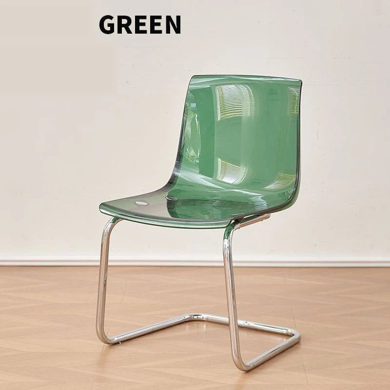Nordic Modern Clear Acrylic Dining Chair Transparent Plastic Thickened Backrest Chair Simple Home Dining Room Furniture Design