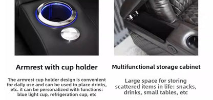 Villa living room leather, sofa first layer cowhide electric multi-function