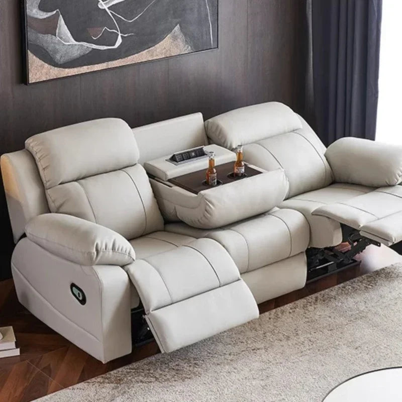 Designer Luxury Modern Sofa Genuine Leather Electric Italian Recliner Sofa Lounge Loveseat Divani Da Soggiorno Home Furniture