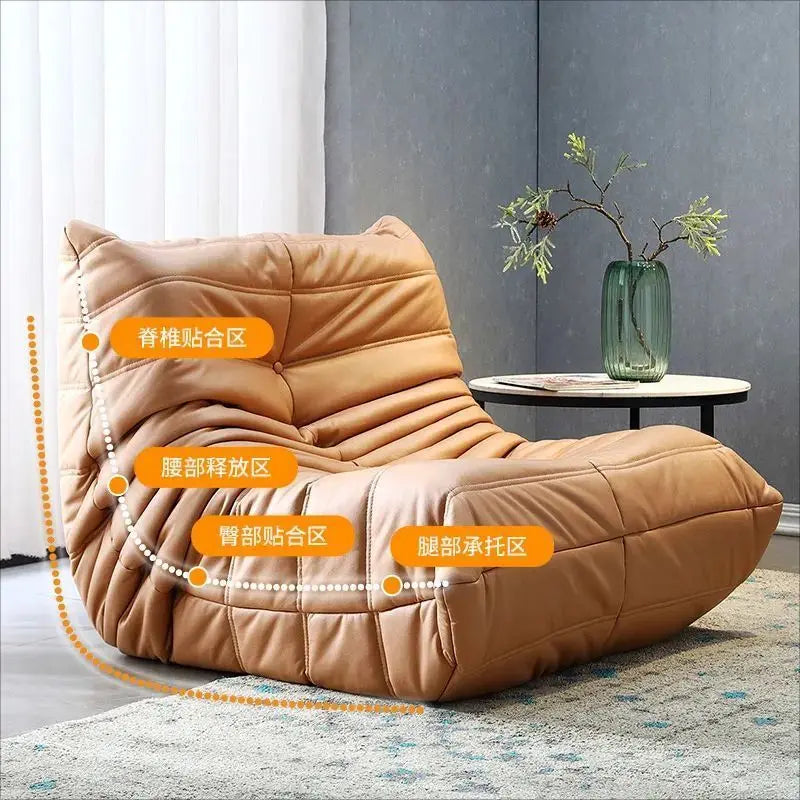 Single Seated Foam Sofa Armless Floor Sofa Lazy Couch Living Room Bedroom Balcony Leisure Chair Reading Chair Fireside Chair