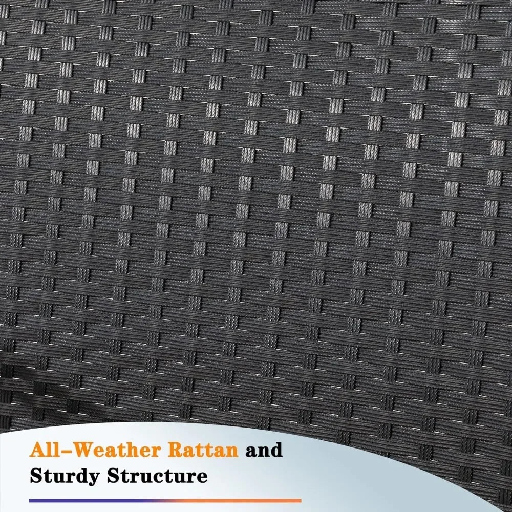 t Outdoor Patio Furniture Set, Modern Wicker Bistro Set, Conversation Rattan Chair of 2 with Coffee Table