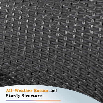 t Outdoor Patio Furniture Set, Modern Wicker Bistro Set, Conversation Rattan Chair of 2 with Coffee Table