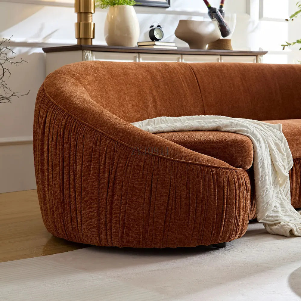 92.13 modern design curved sofa living room sofa, upholstered fabric 4-seat sofa