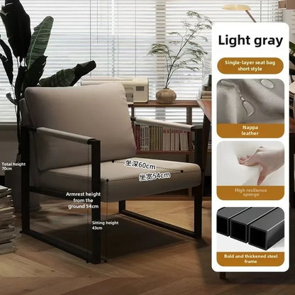 Single Casual Sofa Chair Iron Art Conference Office Negotiation Chair Desk Learning Computer Chair Sofa Chair