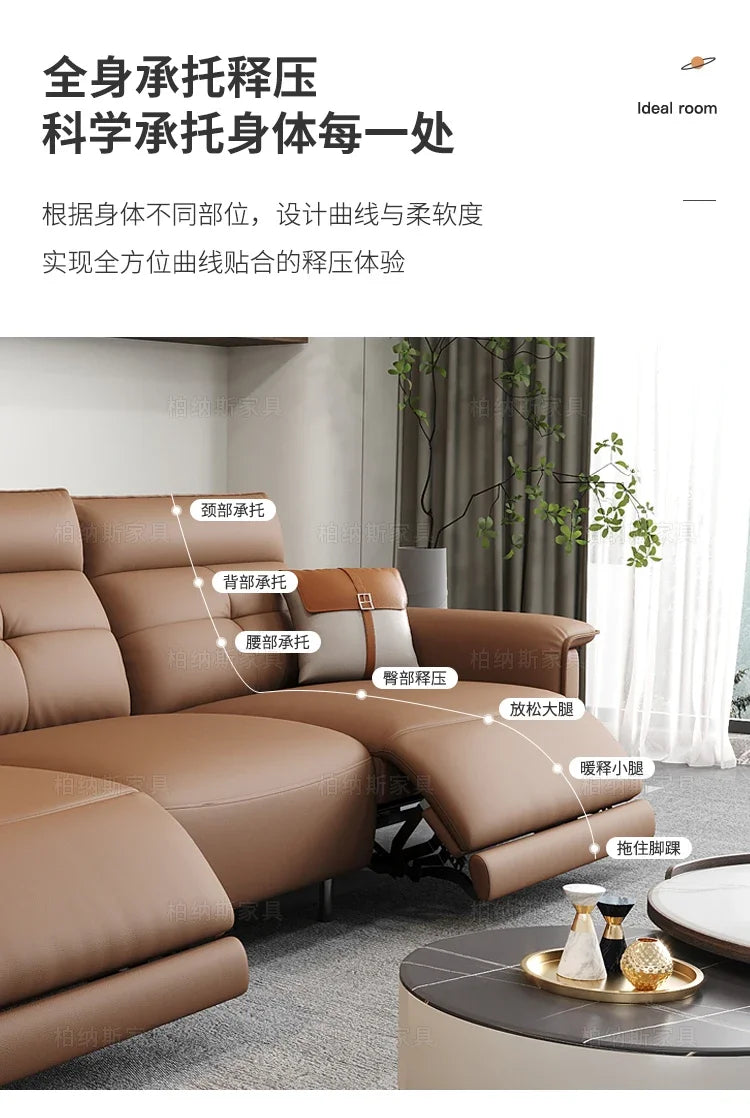 Vintage European Reclining Sofa Leather Office Designer Italiano Couch Adjustable Height Adults Sofa Inflavel Indoor Furniture