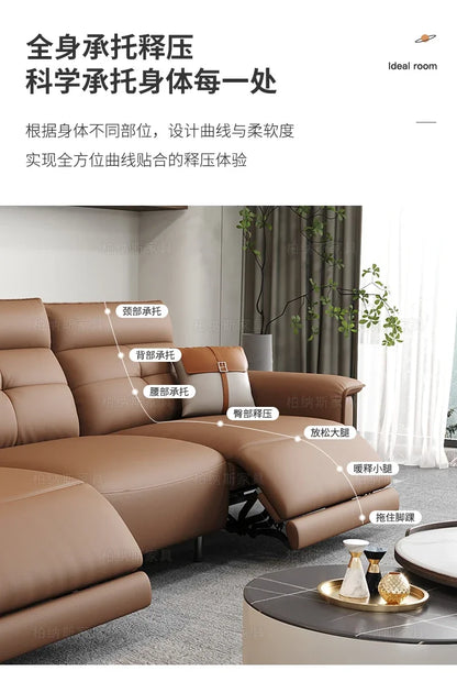 Vintage European Reclining Sofa Leather Office Designer Italiano Couch Adjustable Height Adults Sofa Inflavel Indoor Furniture