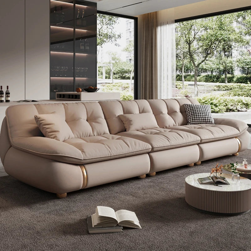 Aesthetic Classic Living Room Sofas White Real Leather Luxury Soft Sofa Lounge Lazy Modern Woonkamerbanken Furniture For Home