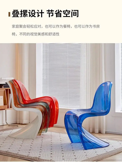 Plastic chair Nordic creative simple transparent plastic back chair chair stool
