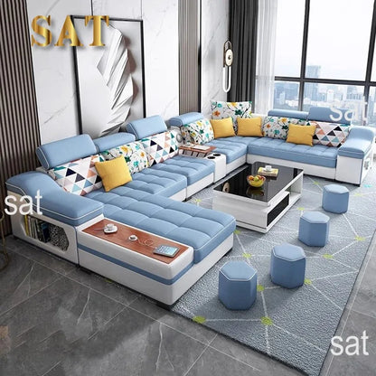 +··Creative Minimalist Living Room Sofas Lazy Nordic Leather Sofas Designer Living Room Sofas Lounge Koltuk Takımı Home Furnitur