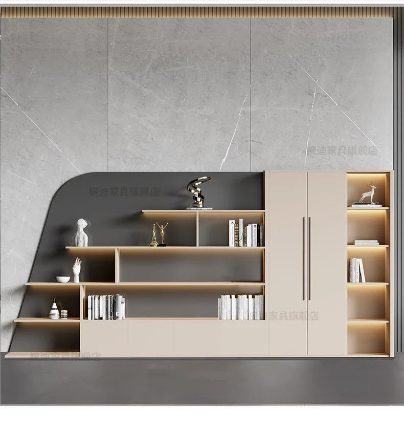 Desk boss table light luxury, big desk, writing desk file cabinet paint boss table