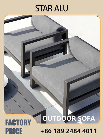Aluminum Outdoor Lounge Chair - Weather-Resistant Woven Fabric, Rustproof Aluminum Frame - Perfect for Garden, Patio, Balcony