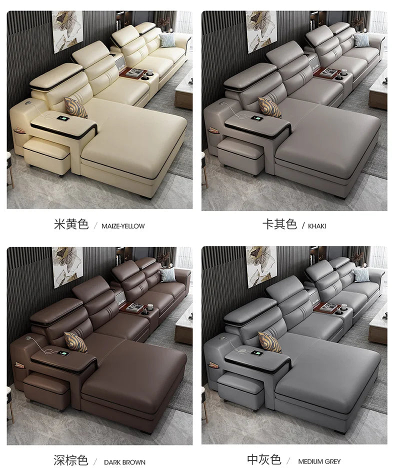 Genuine Leather Modern Sofas Luxury Classic Bedrooms Cinema Sofas Comfortable Straight Muebles Para El Hogar Home Accessories
