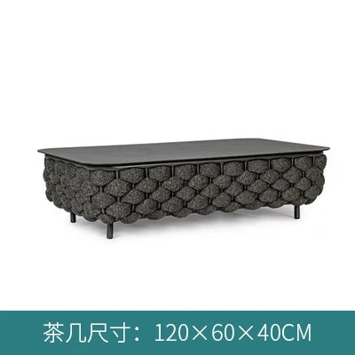 Outdoor rattan sofa, terrace, leisure rattan chair, tea table, courtyard villa, garden, living room, sunroom, rattan sofa combin