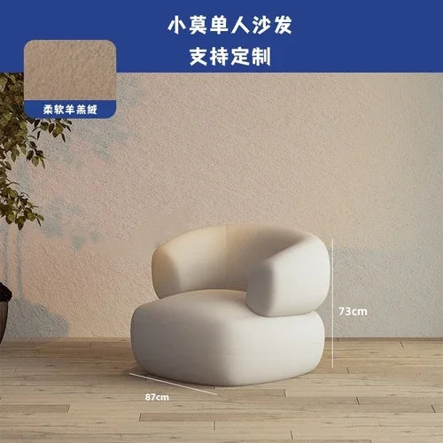 Canape Curved Sofa White Japandi Postmodern Elegantes Design 3 Seater Sofa Cloud European Sofa Lazy Divano Trendy Furniture