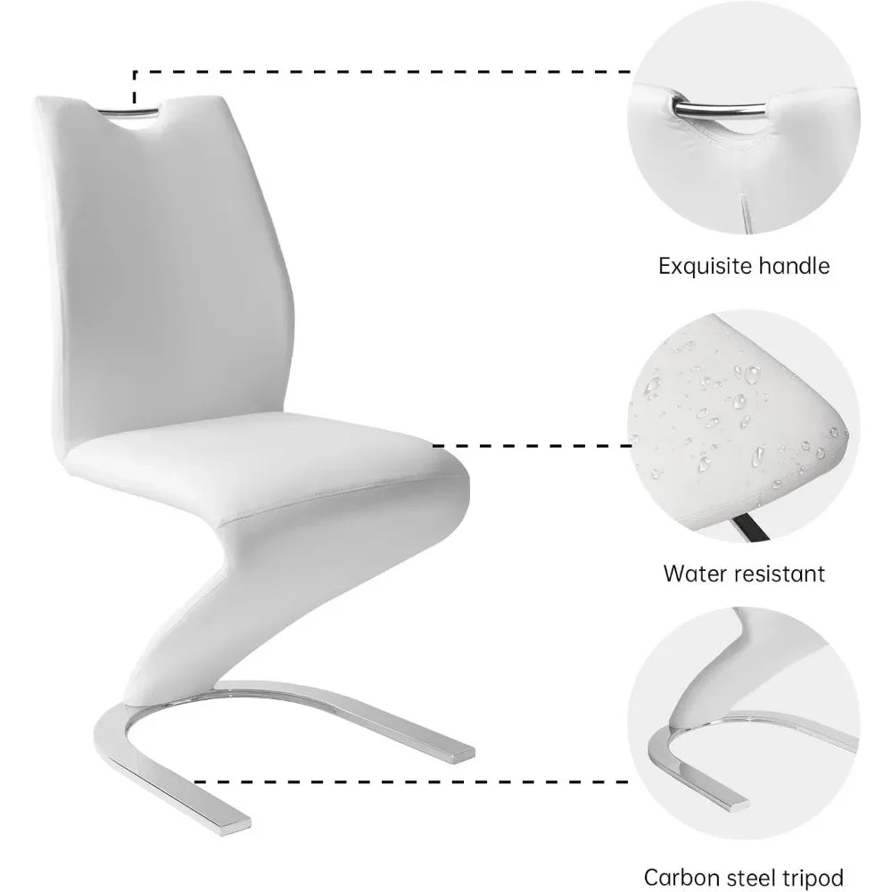 [New Arrival, Limited Stock!]pair of modern upholstered dining chairs with pu leather cushion seats and sturdy design for kitche