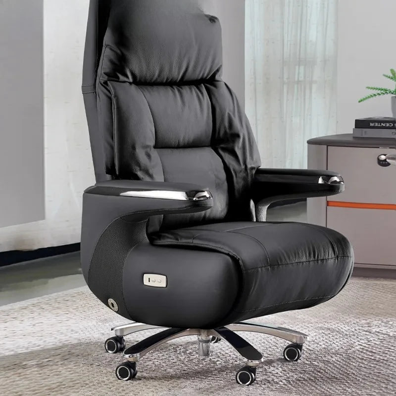 BLeather office chair high-end president sedentary chair comfortable home lunch break study chair