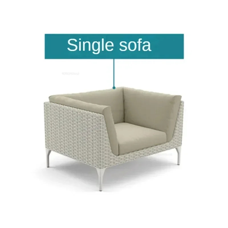 Modern Leisure PE Rattan Outdoor Sofas Set Patio Balcony Lounge Chair Simple Home Waterproof Sun Protection Set Garden Furniture