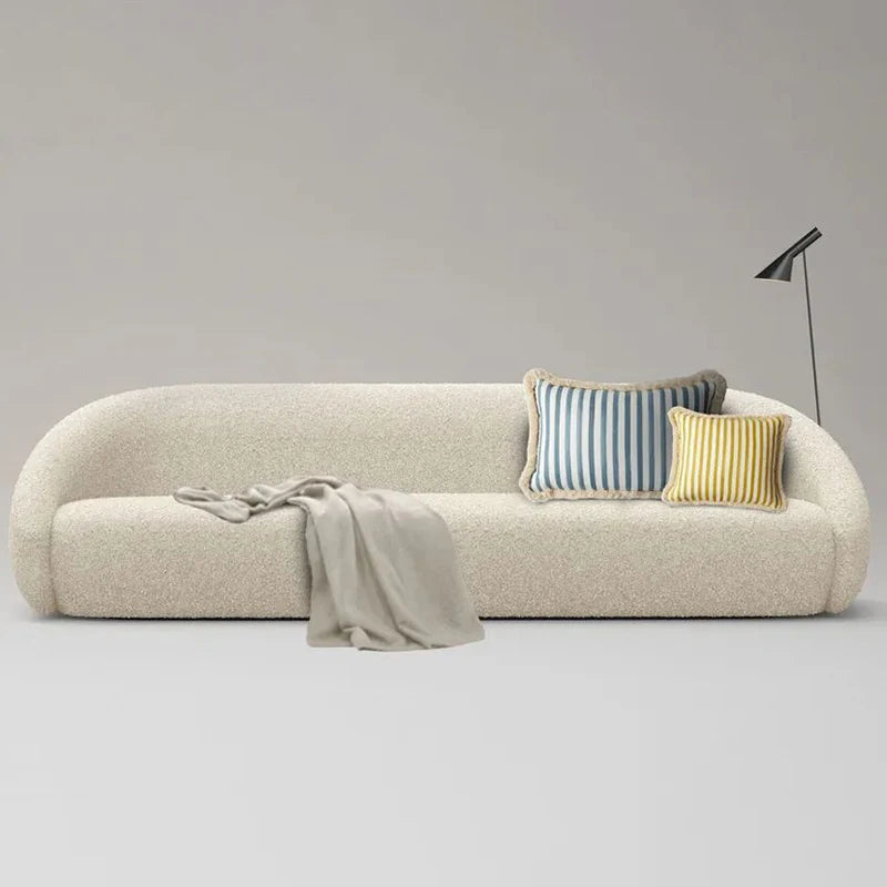 Italian minimalist large curved sofa living room small apartment light luxury designer fabric sofa
