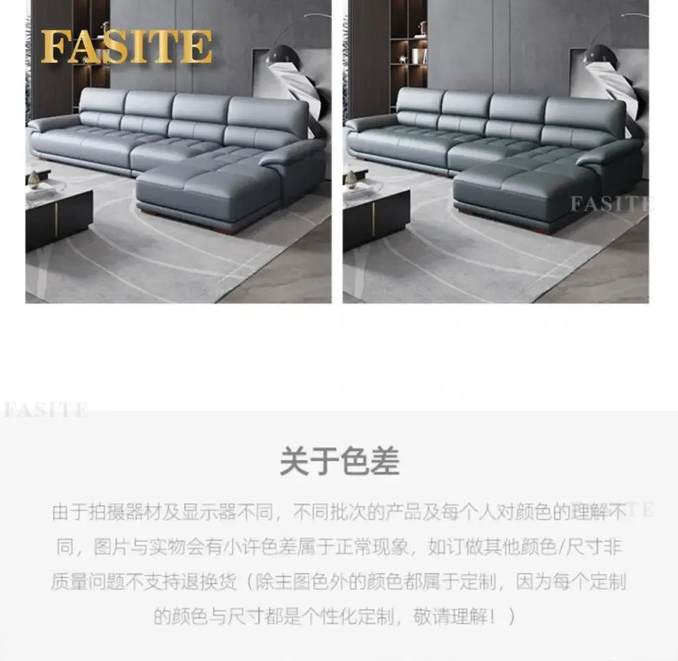 Premium Simple and modern combination imported concubine sofa size apartment living room first layer cowhide leather art sofa