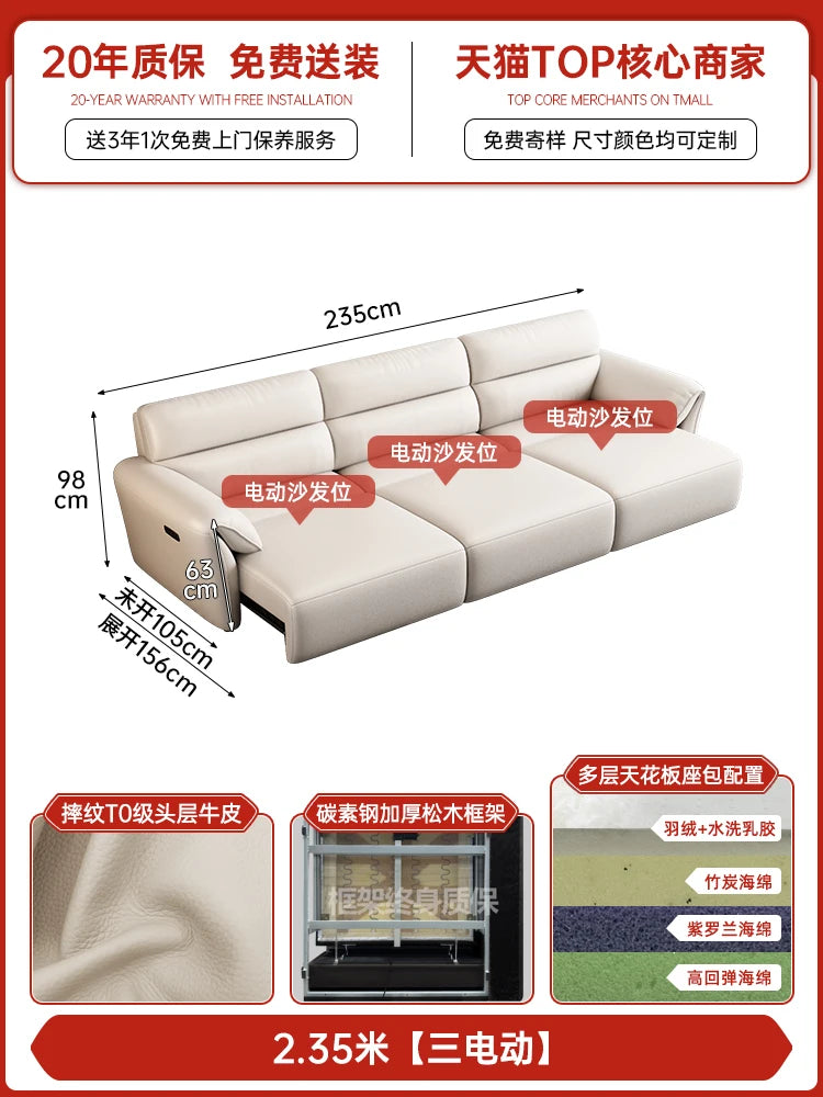 Minimalist Modern Sofa Electric Adults Cushion Comfortable Double Sofa Floor Apartment Divani Da Soggiorno Home Accessories