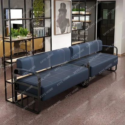 A Barber Shop Sofa Waiting Chair Stainless Steel Office Reception Sofa Chair
