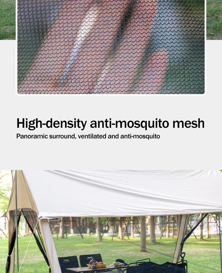 210D Outdoor 6-10p family camping anti-mosquito large canopy Portable folding tent sun protection waterproof beach park pergola