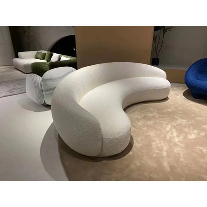 Italian minimalist sofa, curved cashew nuts, comfortable small apartment light luxury