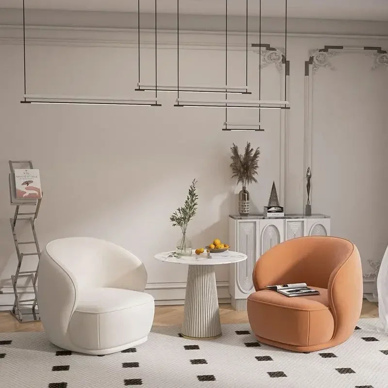 Light Luxury Cream Style Single Sofa Small Size Beauty Salon Table and Chair Hotel Homestay Exhibition Hall Reception Sofa