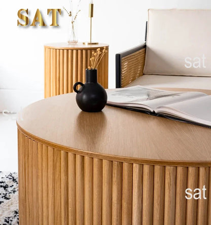 */--antique Oak Round Rustic Solid Wood Modern Farmhouse Classic Luxury Center Coffee Table For Living Room