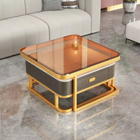Glass Luxury Coffee Tables Bedside Centre Center Coffee Tables Gold Combination Nordic Basse De Salon Living Room Furniture