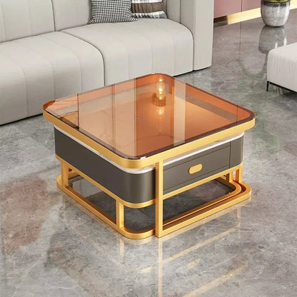 Glass Luxury Coffee Tables Bedside Centre Center Coffee Tables Gold Combination Nordic Basse De Salon Living Room Furniture