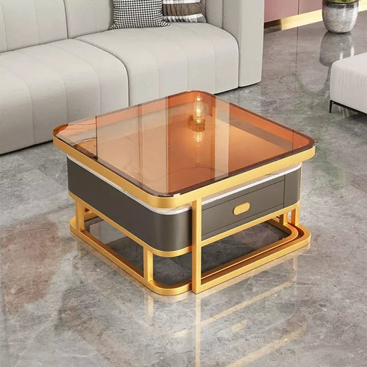Glass Luxury Coffee Tables Bedside Centre Center Coffee Tables Gold Combination Nordic Basse De Salon Living Room Furniture