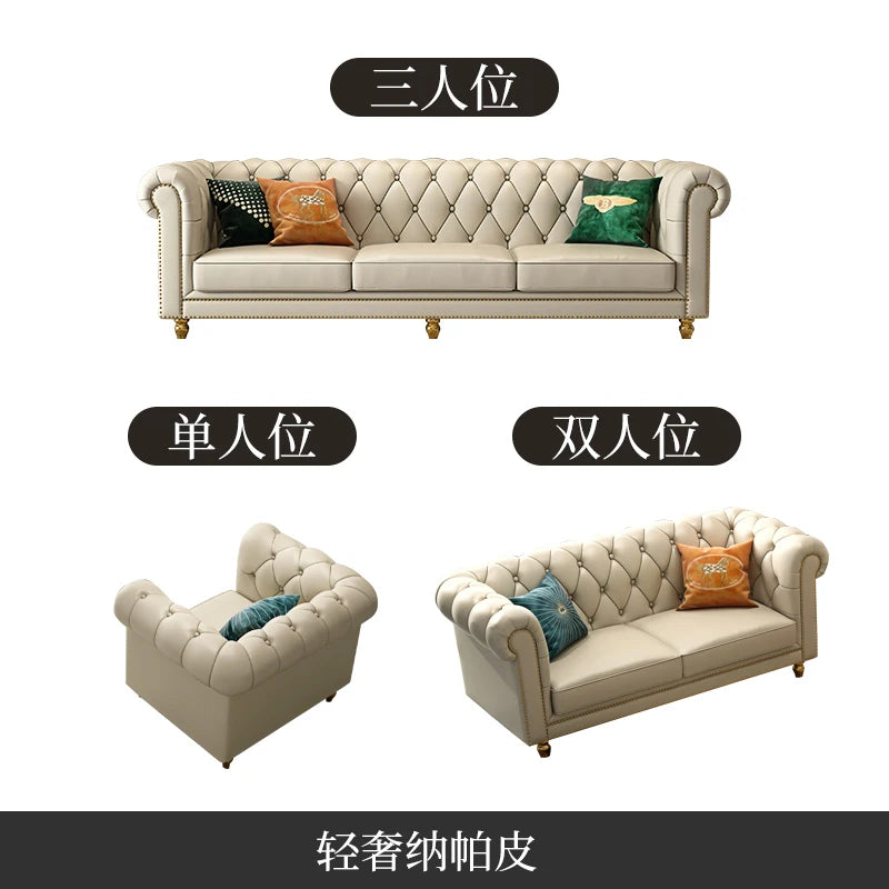 Nordic Modern Leather Sofas Luxury Sectional Single Loveseat Lounge Couch 3 Piece Designer Divano Soggiorno Furniture Home