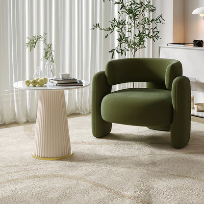 Cream Single Sofa Chair Balcony Light Luxury Chair Tea Table Combination Beauty Salon Rest Area Reception Negotiation Chair