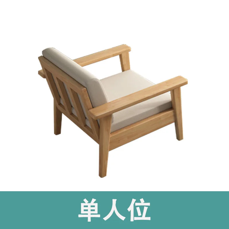 Solid wood sofa simple modern living room small apartment three-person winter and summer dormitory bed and breakfast sofa