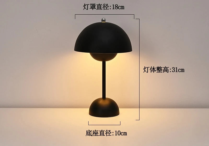Nordic modern minimalist bedroom bedside lamp creative  flower bud cream style small table