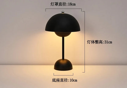 Nordic modern minimalist bedroom bedside lamp creative  flower bud cream style small table