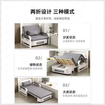 Multi-Functional Sofa Bed, Foldable Convertible Couch for Small Spaces, Modern Futon for Living Room, Balcony, Apartment
