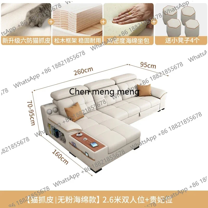 a38 Leather Luxury Sofa Couple Family Storage Sleeper Relax Sofa Reclining Foldable Muebles Para El Hogar Home Accessories
